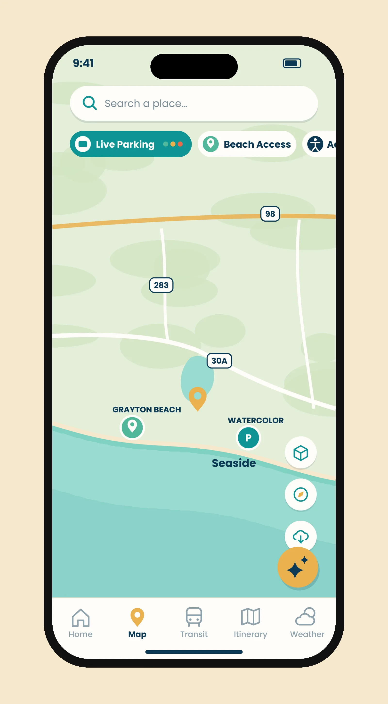 WhileIn Map screen
